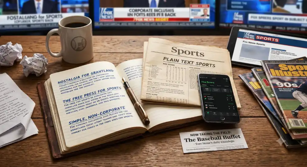 Now Taking the Field, The Score app, and Plain Text Sports